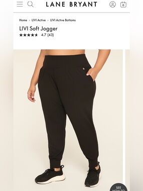 Livi Active Black Track Joggers